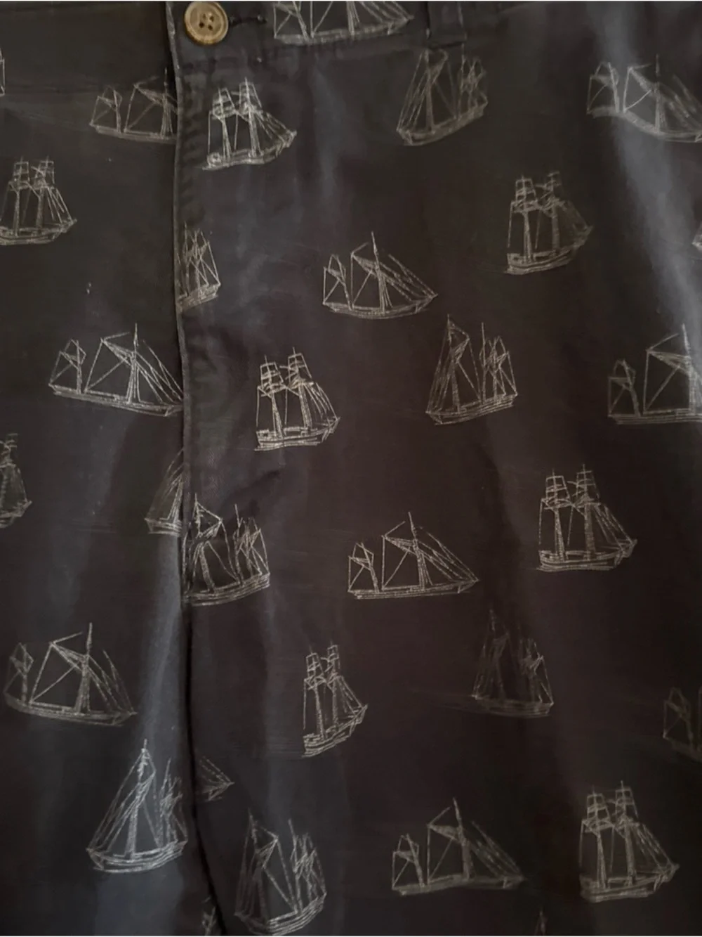 Haggar Navy Shorts with Light Ship Print